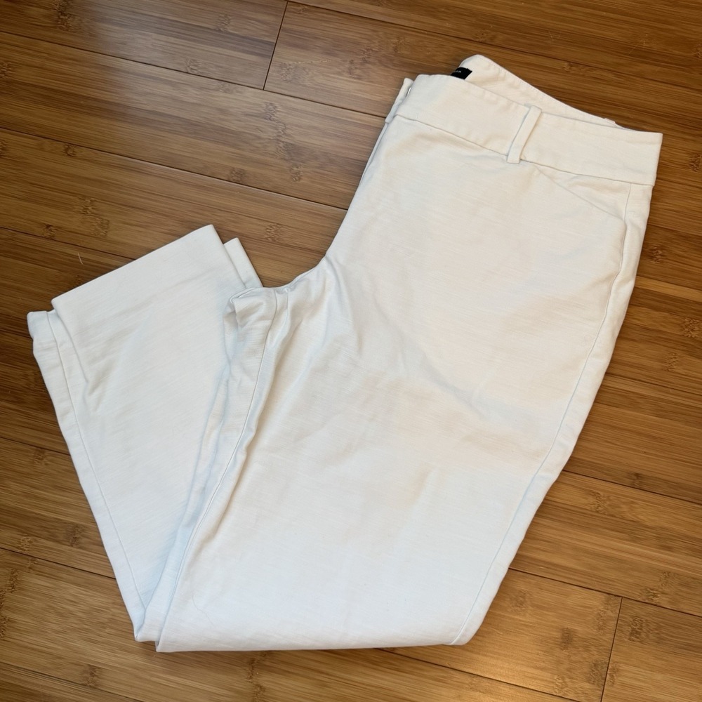 Ann Taylor Curvy Angle Pants Womens 12 Ivory Cream Dress Trouser Career Workwear